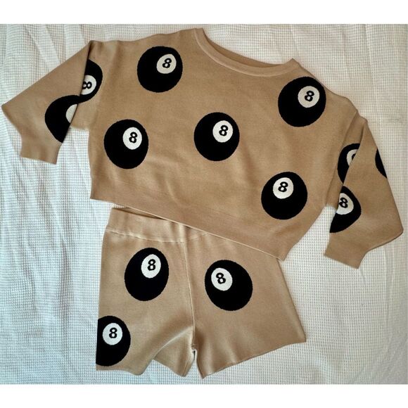 NWT! RARE SET! Dressed in LALA Luck Is On Your Side Eight Ball Knit Set - Picture 4 of 15